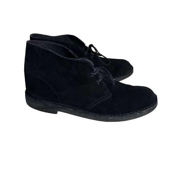 Clarks ORIGINALS Desert Suede Crepe Sole Chukka Boots Black Men's Size 15 - Picture 2 of 10